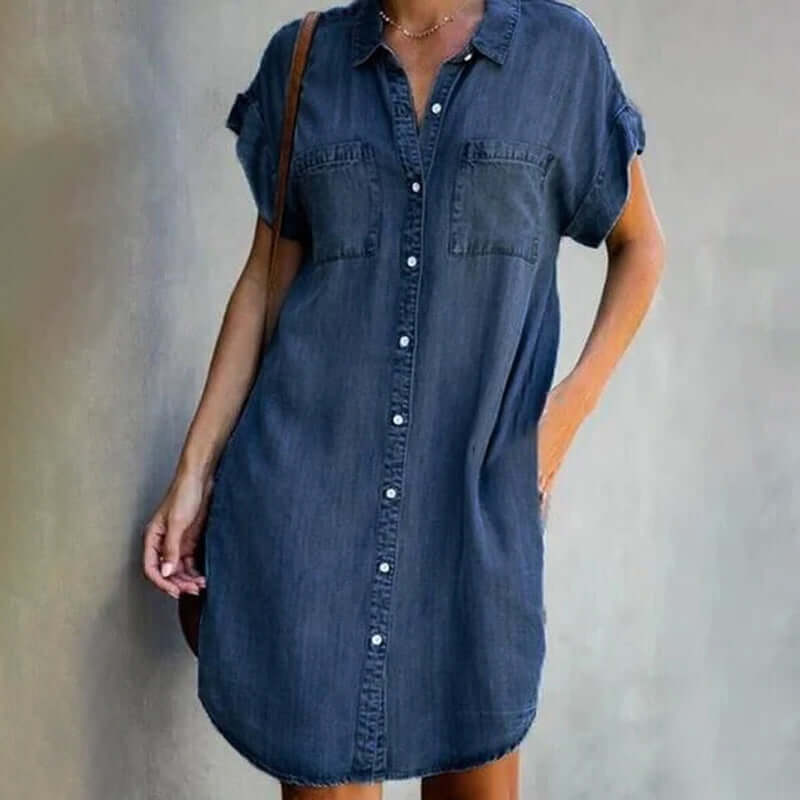 Bianca | Elegant Denim Dress With Belly Coverage