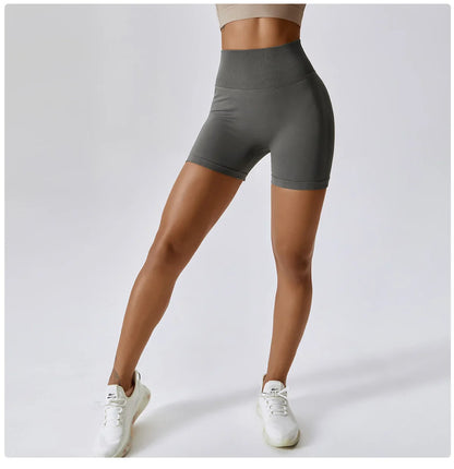 Seamless High Waist Sports Shorts