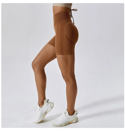 Seamless High Waist Sports Shorts