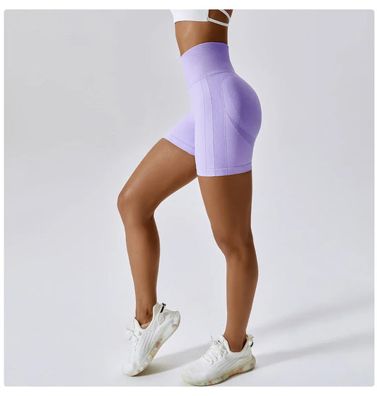 Seamless High Waist Sports Shorts