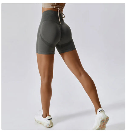 Seamless High Waist Sports Shorts