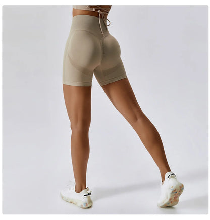 Seamless High Waist Sports Shorts