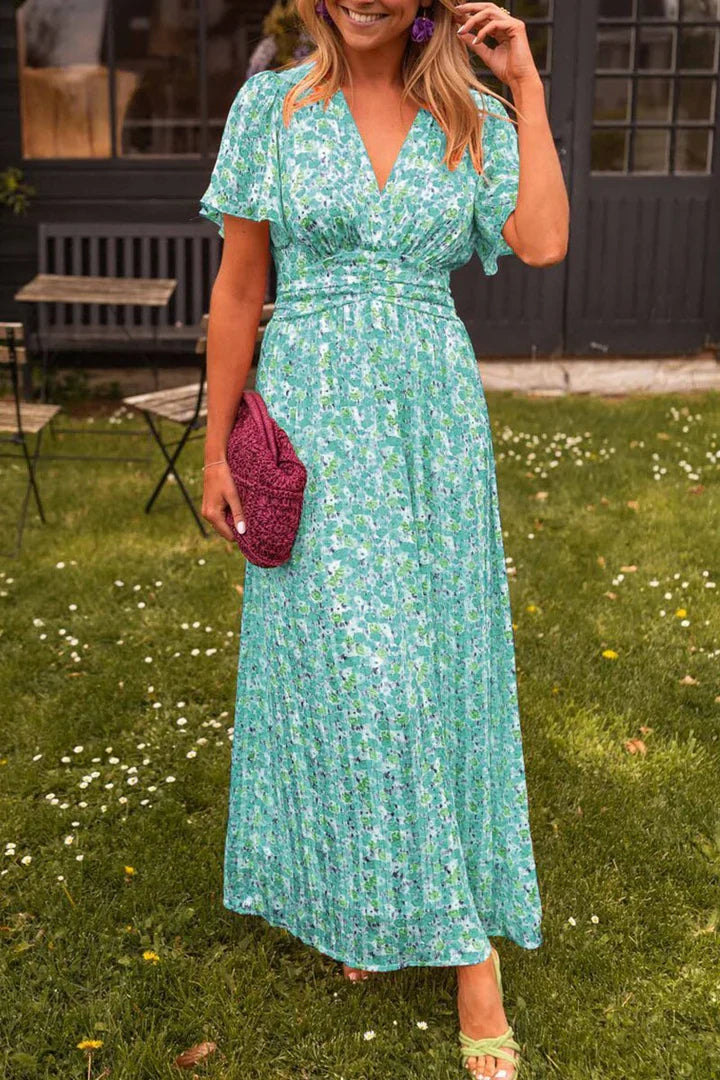 Floral Maxi dress with V-neck