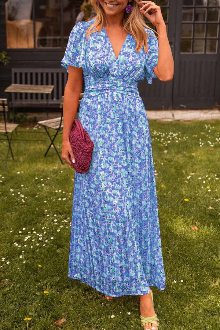 Floral Maxi dress with V-neck